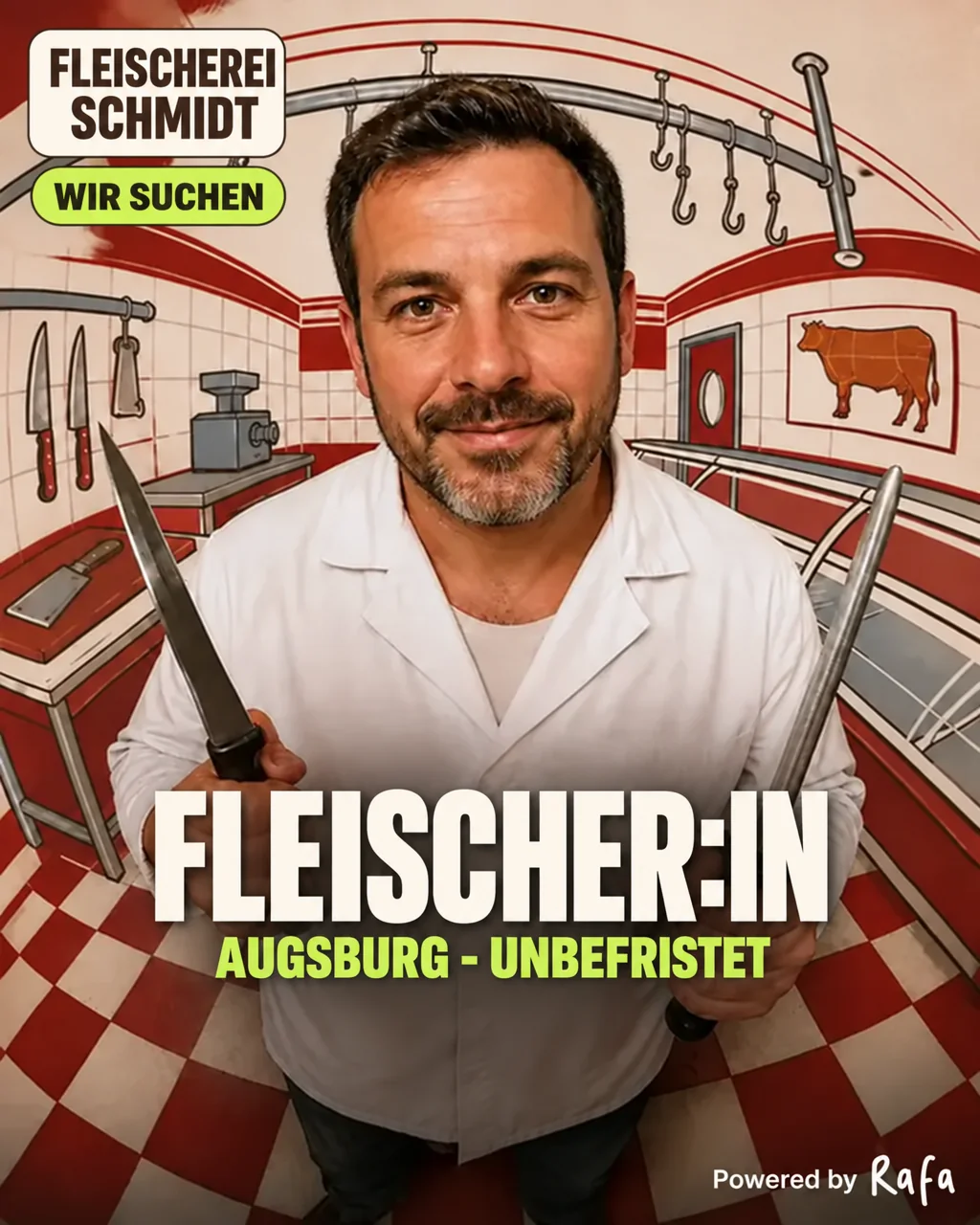 Anzeige Fleischer:in, Fleischerei Schmidt · Augsburg